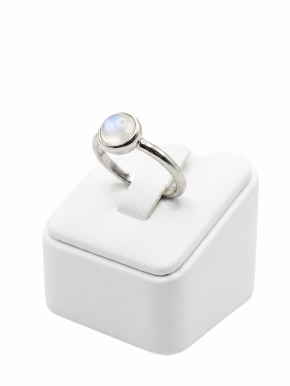 New Silver Stainless Steel Handmade Bohemian Solid Milky Quartz Minimalist Ring